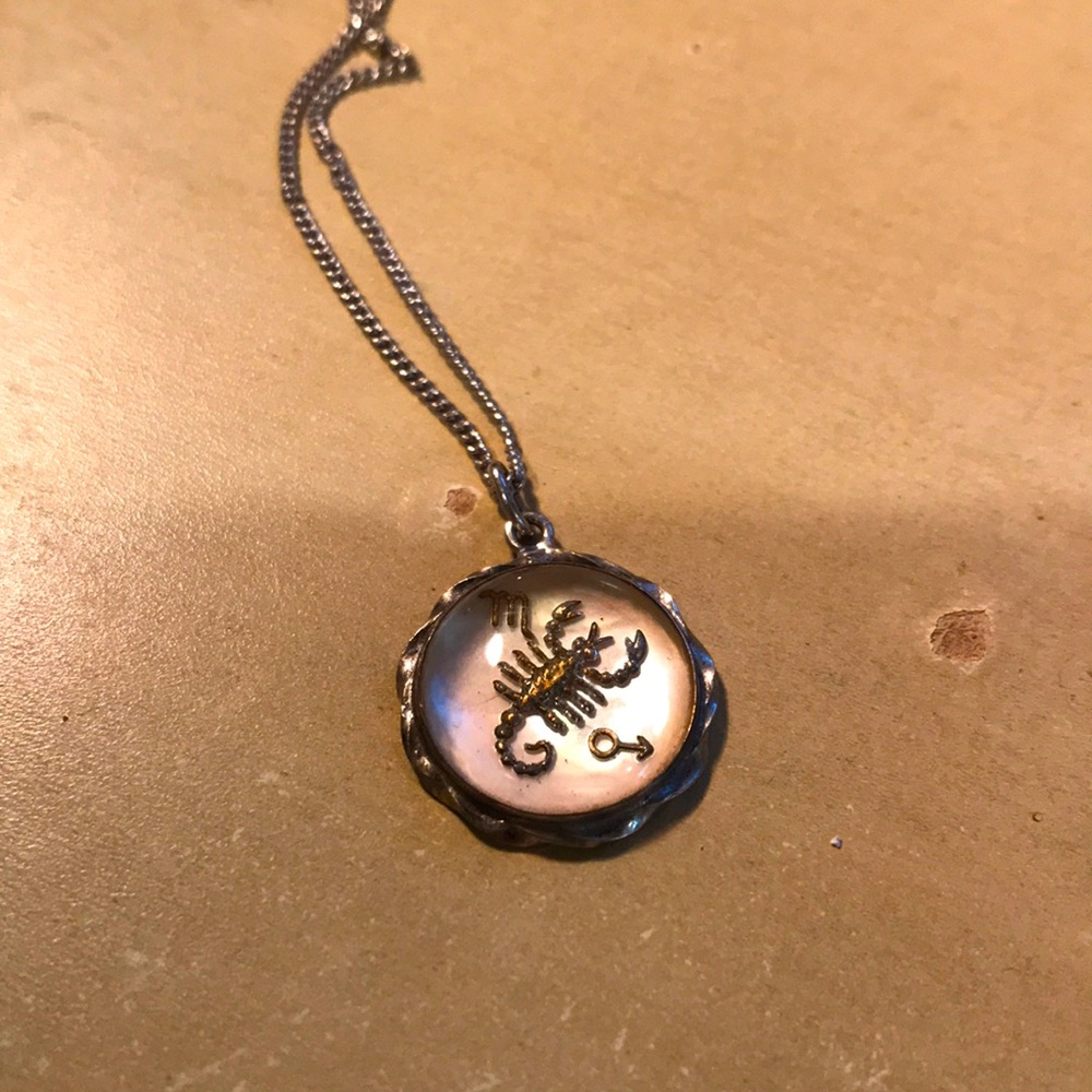 vintage Sterling silver Scorpio pendant necklace